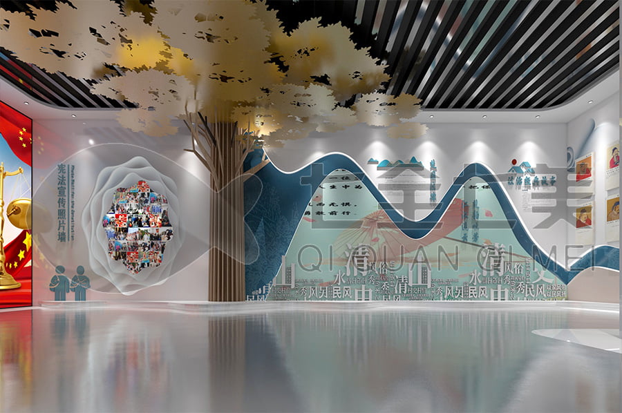 未成年法治教育基地，法制宣傳平臺產(chǎn)品，法院法制主題展廳設(shè)計平面圖