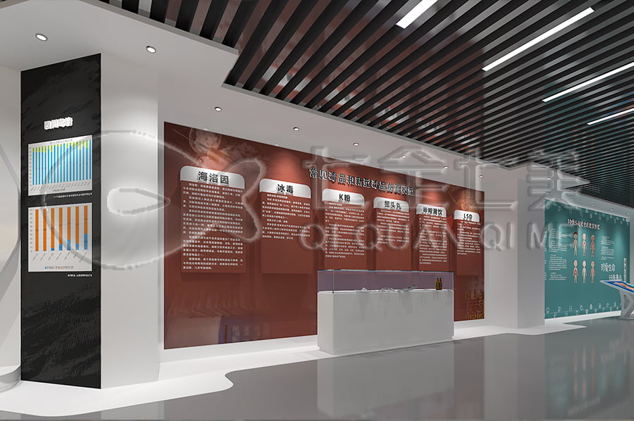 禁毒展館設計方案, 智慧禁毒防艾館裝修設計, 禁毒防艾教育展廳裝修設計