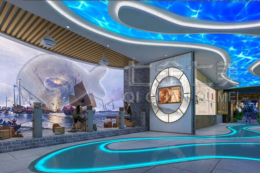 禁毒展廳效果圖，多媒體禁毒防艾基地施工，禁毒防艾宣傳基地設(shè)計布局