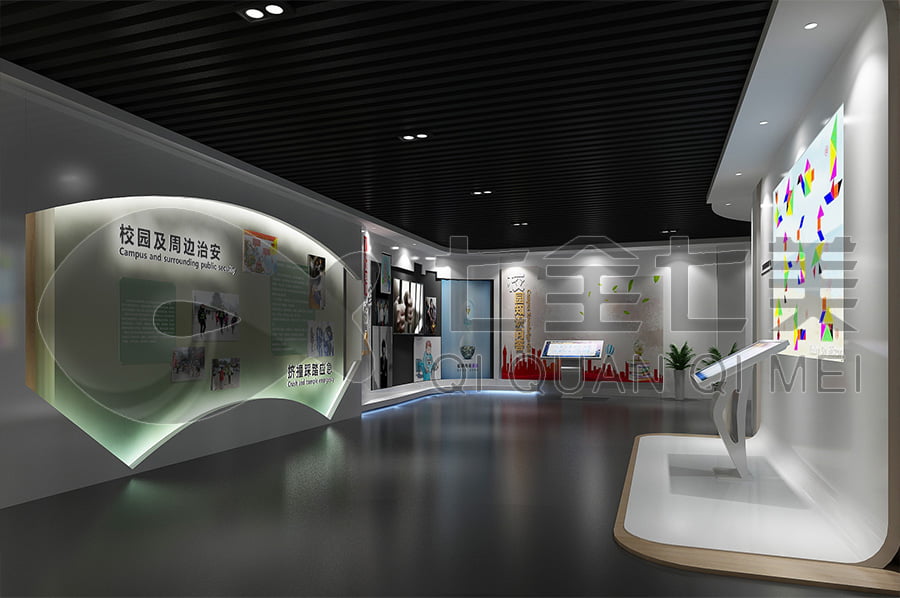 青少年法治教育展館，法治文化教育基地設備，法院法治示范基地設計平面圖，高科技普法教育，校園普法宣傳